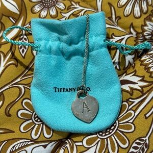 EUC Tiffany heart necklace “a”